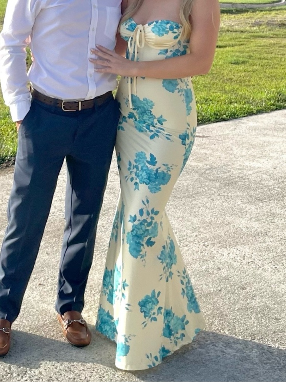 Floral Tie-Front Mermaid Maxi Dress